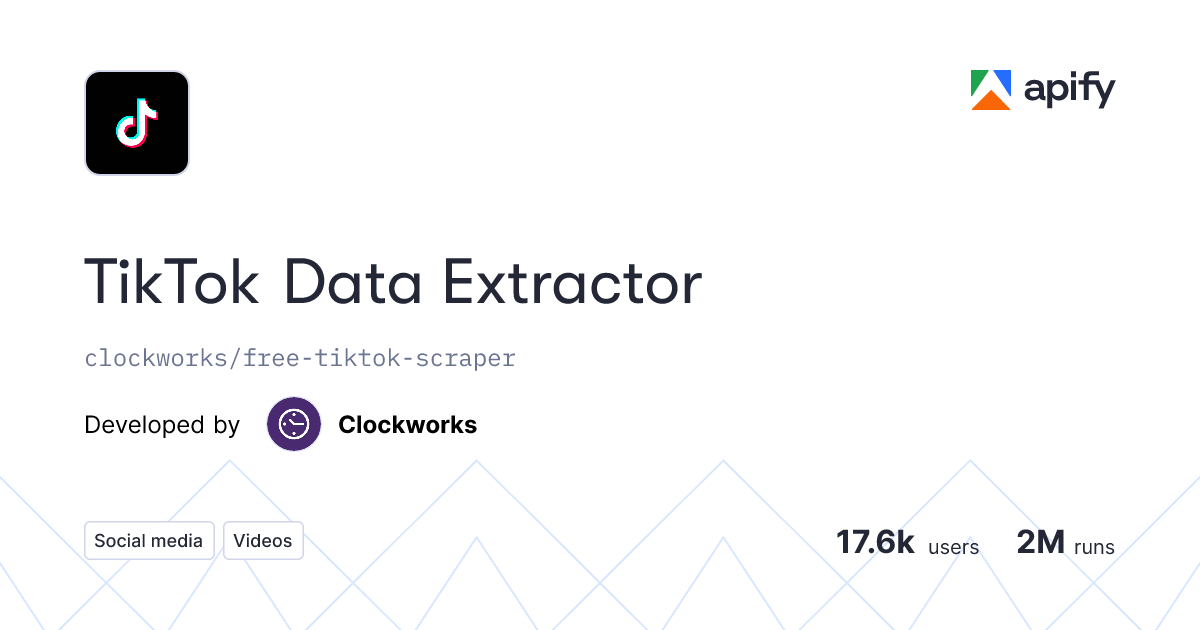TikTok Data Extractor · Apify