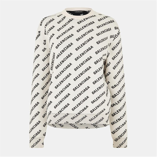 BALENCIAGA: BALENCIAGA All Over Logo Crewneck Jumper