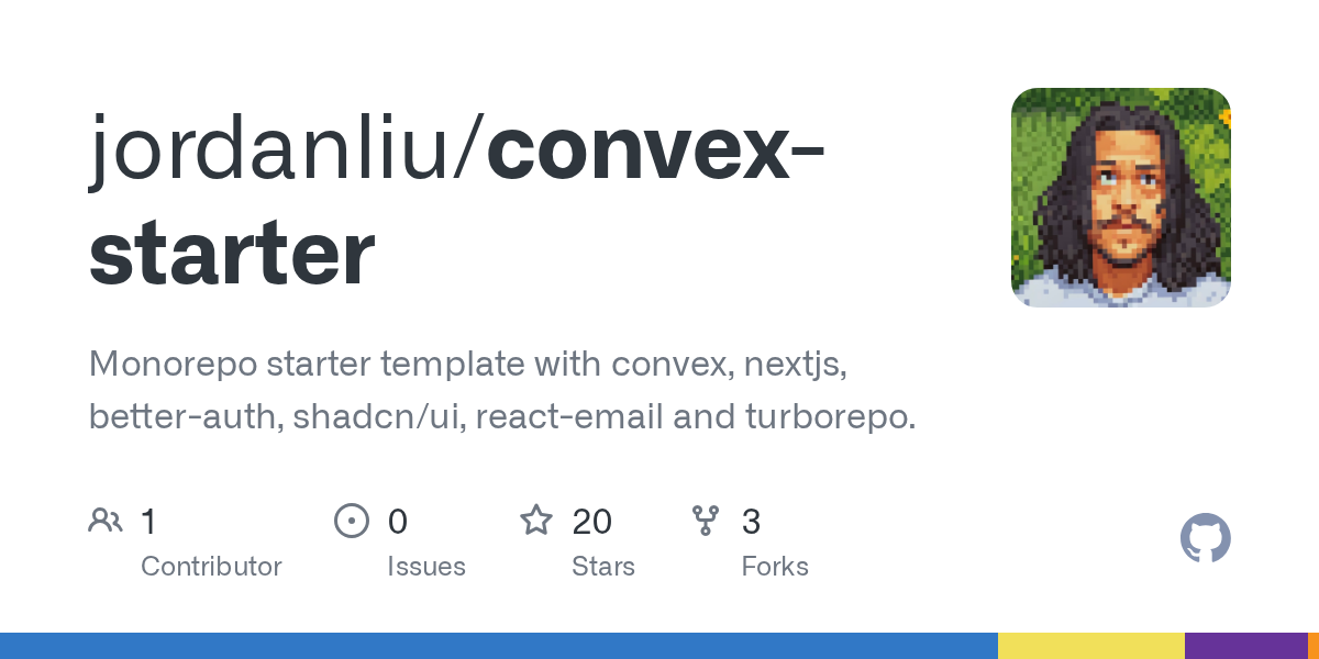 GitHub - jordanliu/convex-starter: Convex starter template with nex...