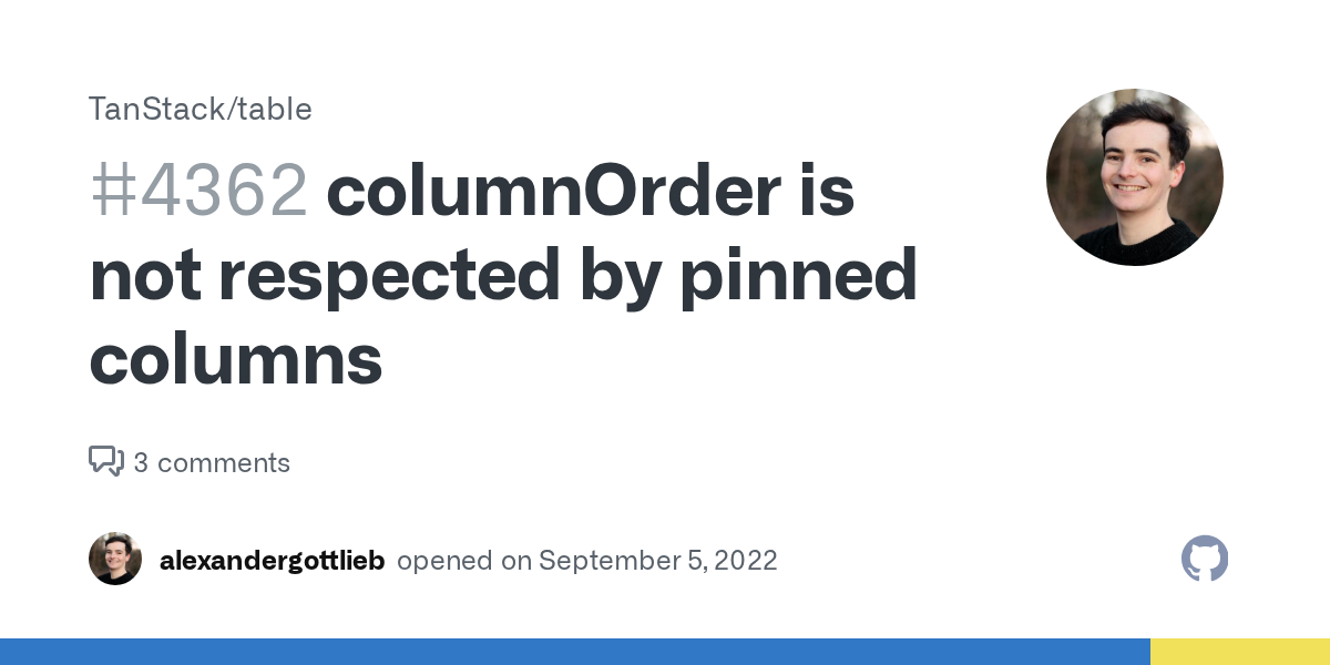 columnOrder is not respected by pinned columns · Issue #4362 · TanS...