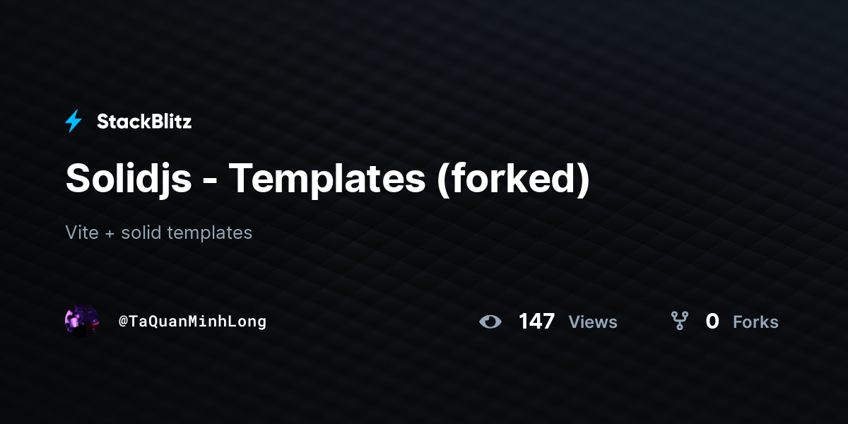 Solidjs - Templates (forked) - StackBlitz