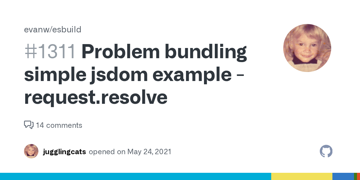 Problem bundling simple jsdom example - request.resolve · Issue #13...