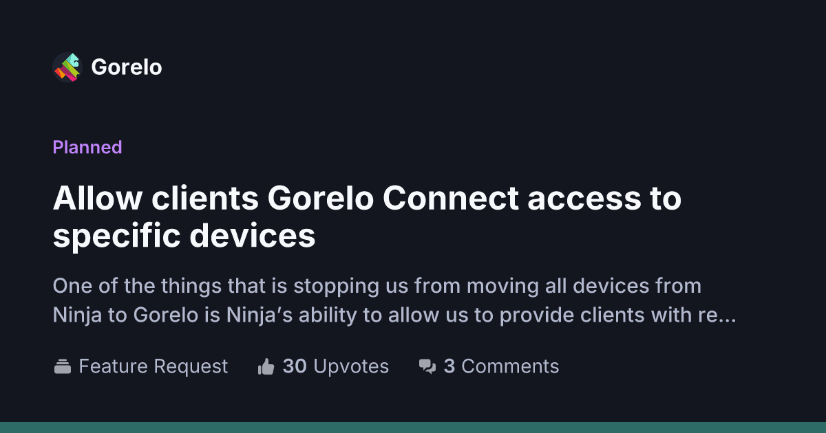 Allow clients Gorelo Connect access to specific devices - Gorelo