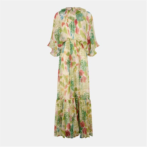 GUCCI: GUCCI Women's Printed Silk Long Maxi Dress