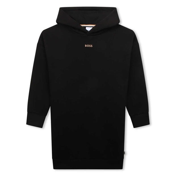 Boss: Boss Kids' Logo Over the Head Hoodie Dress