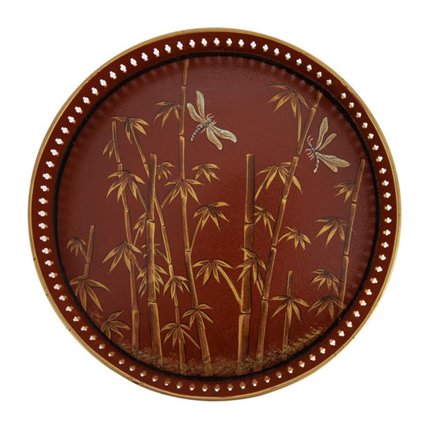 Les Ottomans: Les Ottomans LesOttomans Hand-Painted Chinoserie Tray - Round