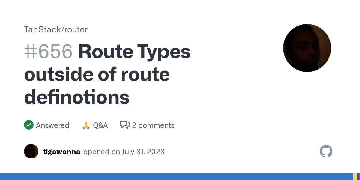 Route Types outside of route definotions · TanStack router · Discus...