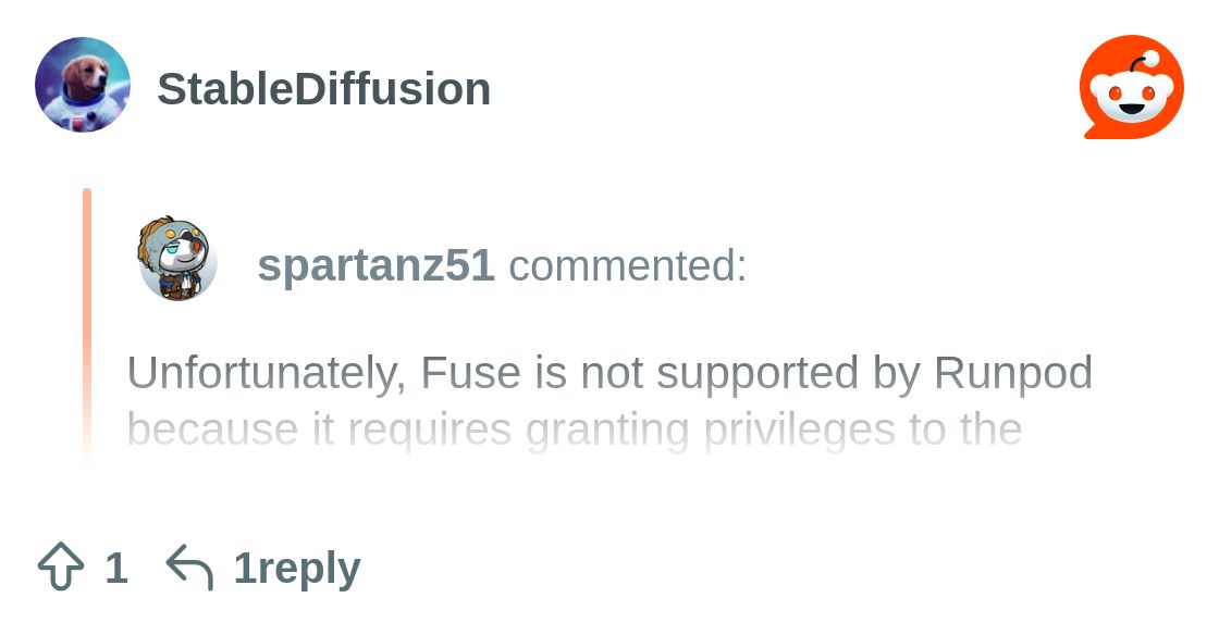 spartanz51's comment on "I'm on a Windows 10 computer, using Runpod...