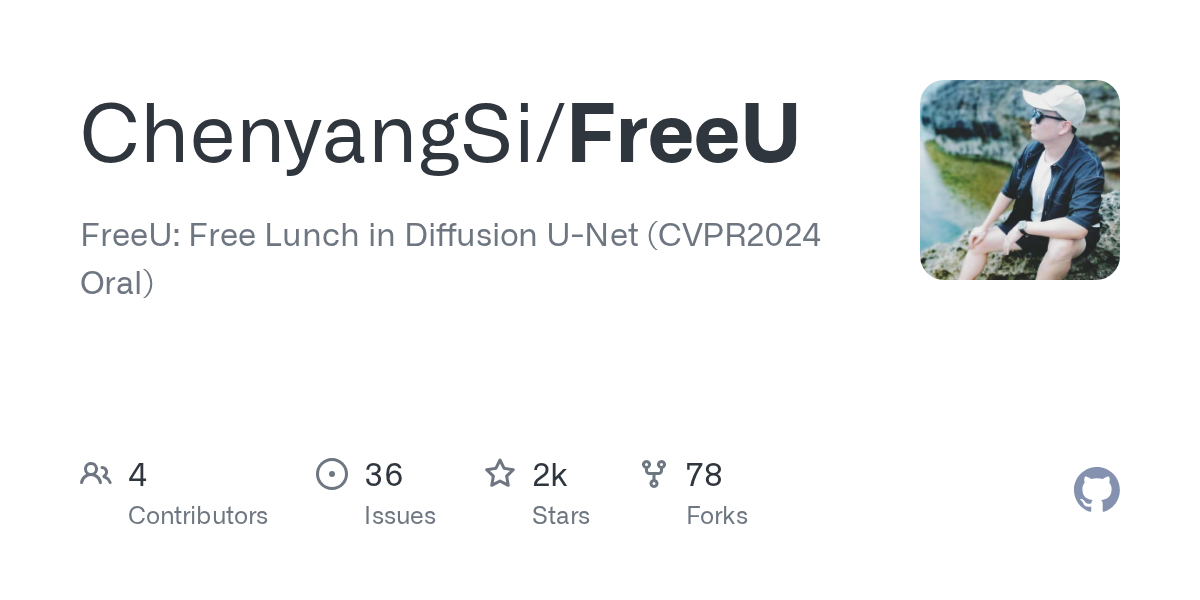 GitHub - ChenyangSi/FreeU: FreeU: Free Lunch in Diffusion U-Net
