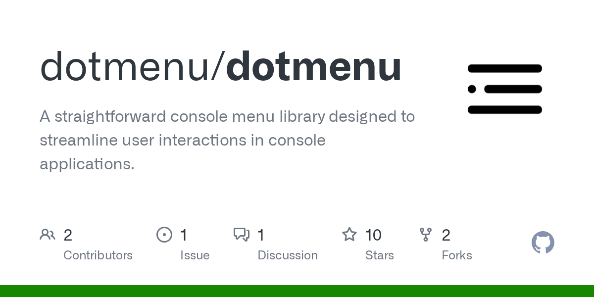 GitHub - dotmenu/dotmenu: A straightforward console menu library de...