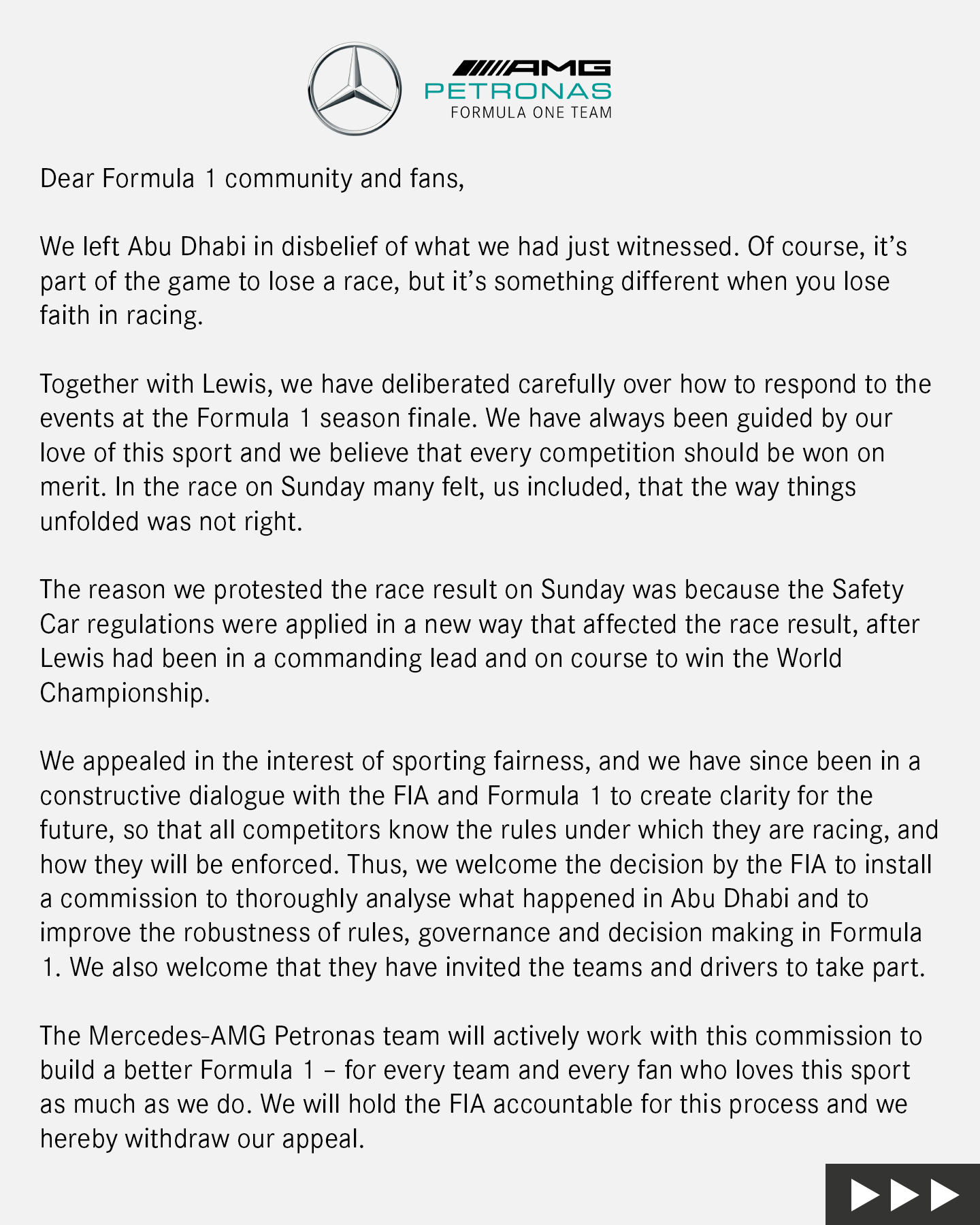 From Mercedes-AMG PETRONAS F1 Team (@MercedesAMGF1)