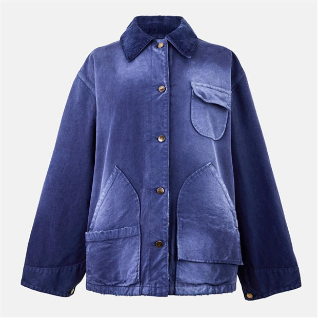 PRADA: PRADA Women's Canvas Long Sleeve Washed Finish Denim Jacket