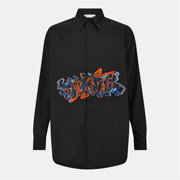 Off White: Off White Men's Grf Cp Button-Front Oversize Overshirt