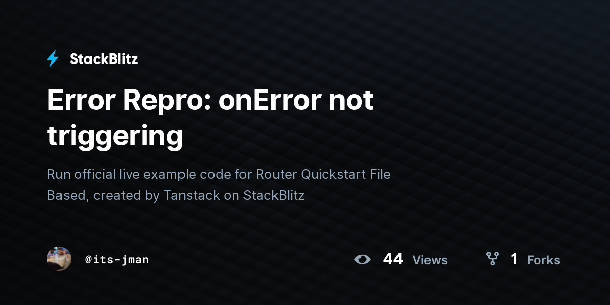 Error Repro: onError not triggering - StackBlitz