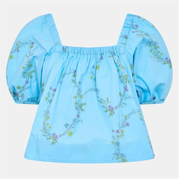 GANNI: GANNI Women's Printed Short Sleeve Blouse