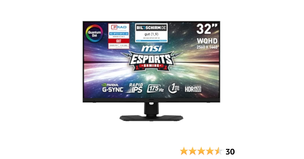 MSI Optix MPG321QRFDE QD 32 Zoll 2K Quantum Dot Gaming Monitor, WQH...
