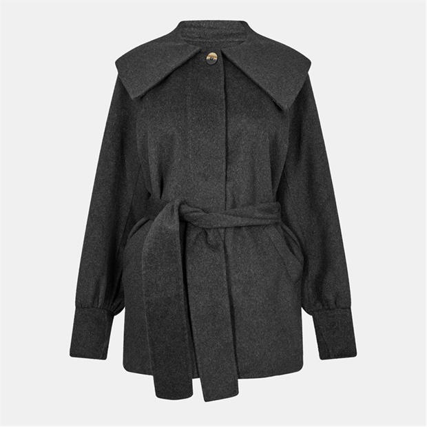 GANNI: GANNI Women's Wool Belt Pea Coat
