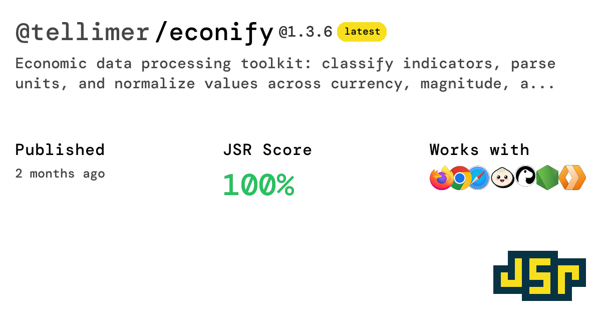 @tellimer/econify - JSR