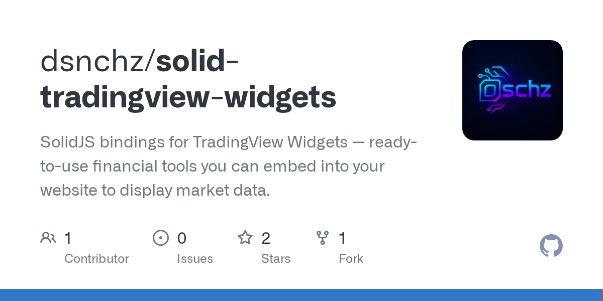 GitHub - dsnchz/solid-tradingview-widgets: SolidJS bindings for Tra...