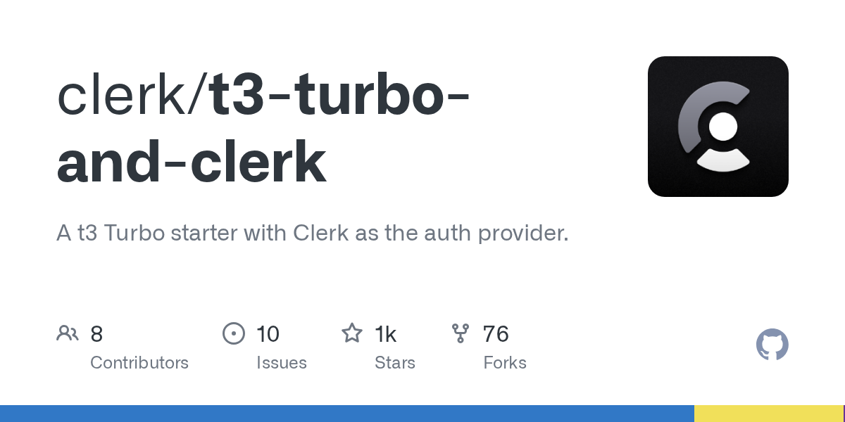 GitHub - clerk/t3-turbo-and-clerk: A t3 Turbo starter with Clerk as...