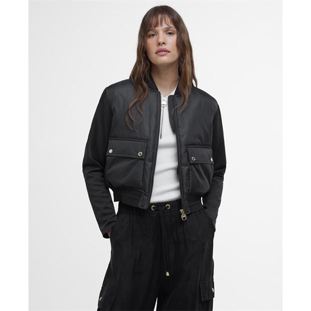 Barbour International: Barbour International Women's Emerson Quilted Long Sleeve Bomber Jacket