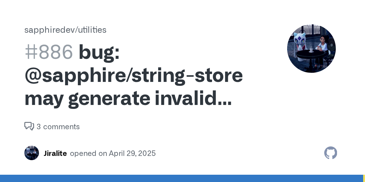 bug: @sapphire/string-store may generate invalid custom ids · Issu...