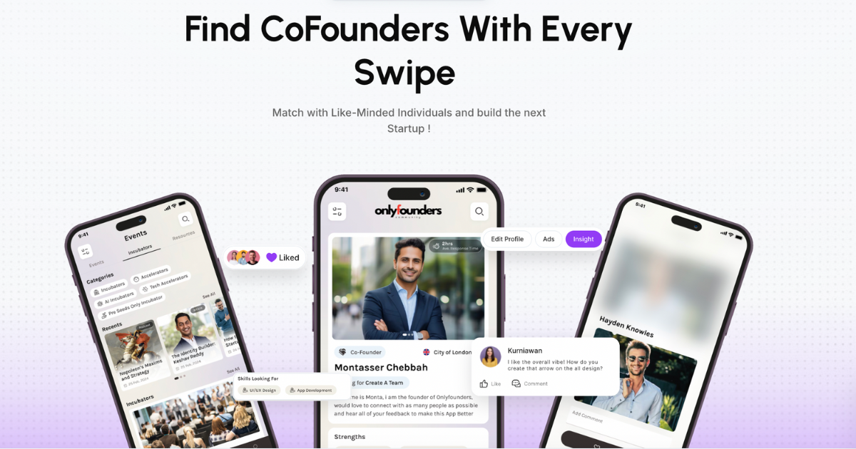 OnlyFounders' Co Founders' Matchmaking App I Fastest growing Founde...