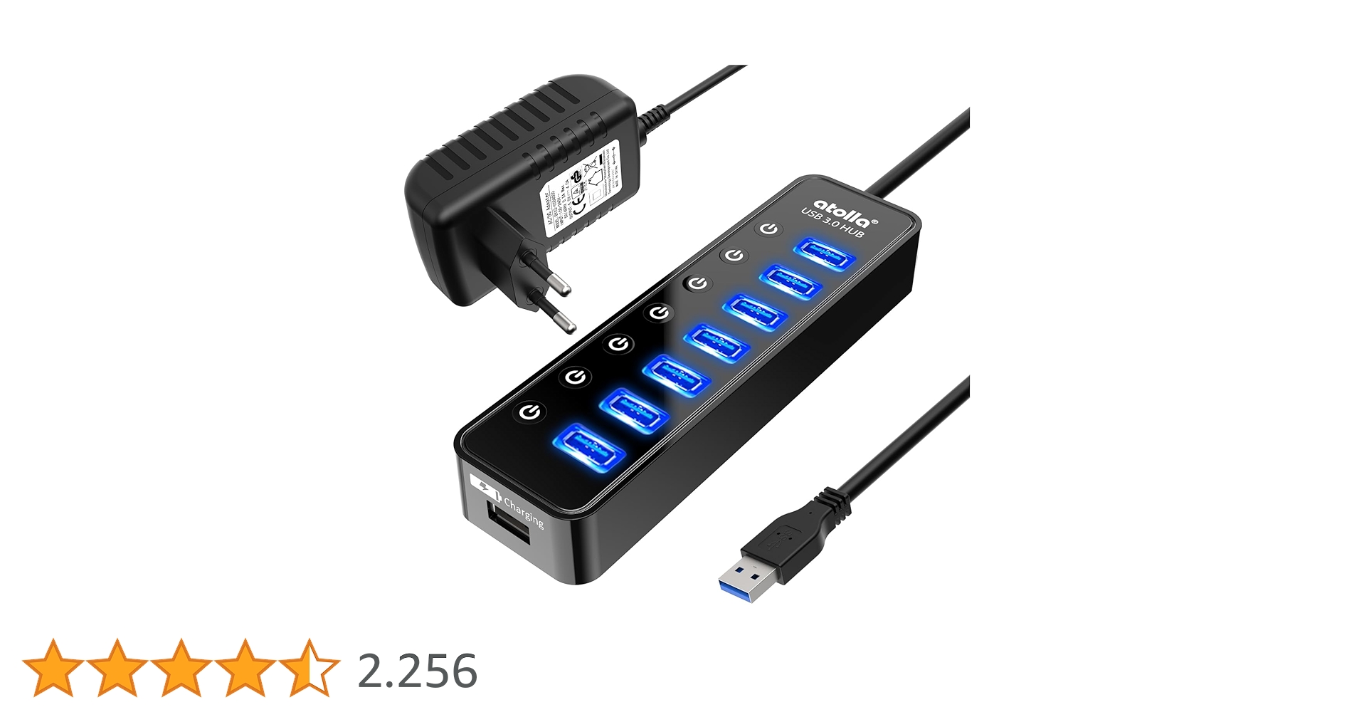 atolla USB Hub Aktiv 3.0 mit Netzteil, 7 Ports USB 3.0 Hub aktiver ...