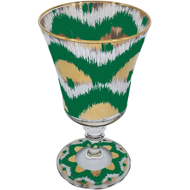 Les Ottomans: Les Ottomans LesOttomans Ikat Wine Goblet