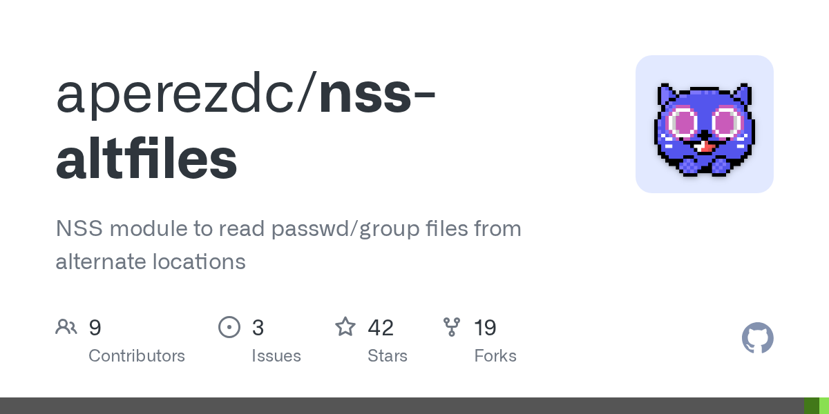 GitHub - aperezdc/nss-altfiles: NSS module to read passwd/group fil...