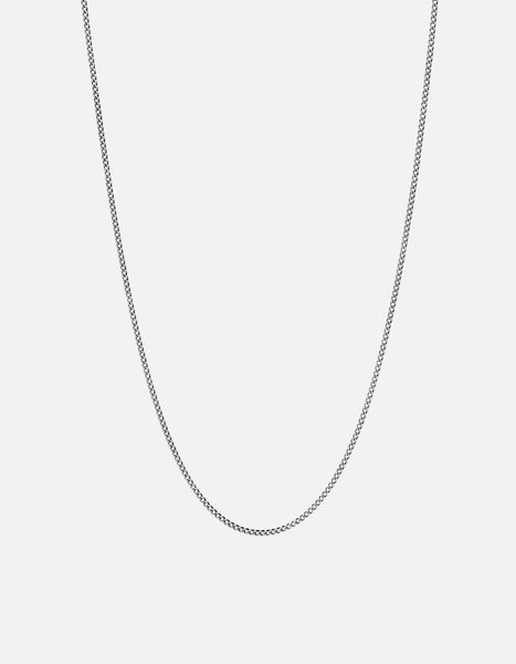 1.3mm Cuban Chain Necklace, Sterling Silver