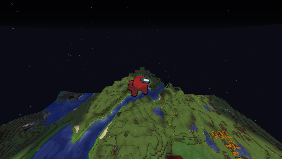 I made the Red Guy from Among Us in Survival Minecraft Minecraft Map
