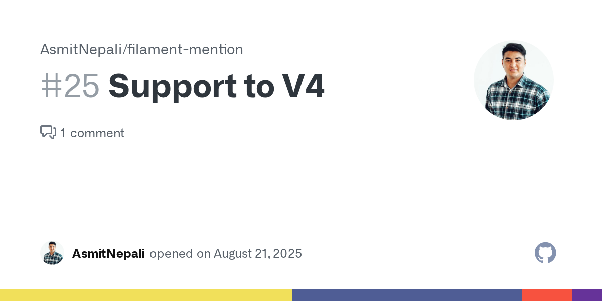 Support to V4 · Issue #25 · AsmitNepali/filament-mention