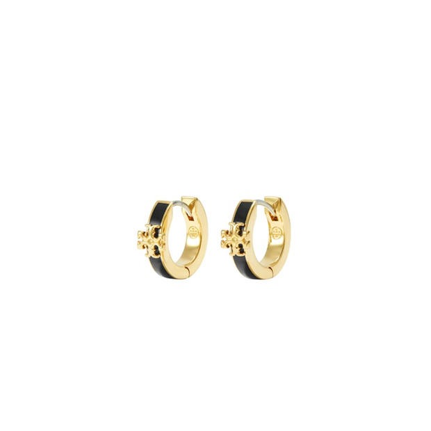 Tory Burch: Tory Burch Women's Kira Enamel Huggie Hoop Earrings