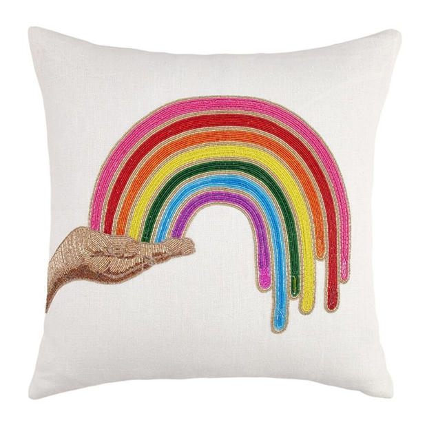 Jonathan Adler: Jonathan Adler JonathanAdler Rainbow Hand Beaded Cushion