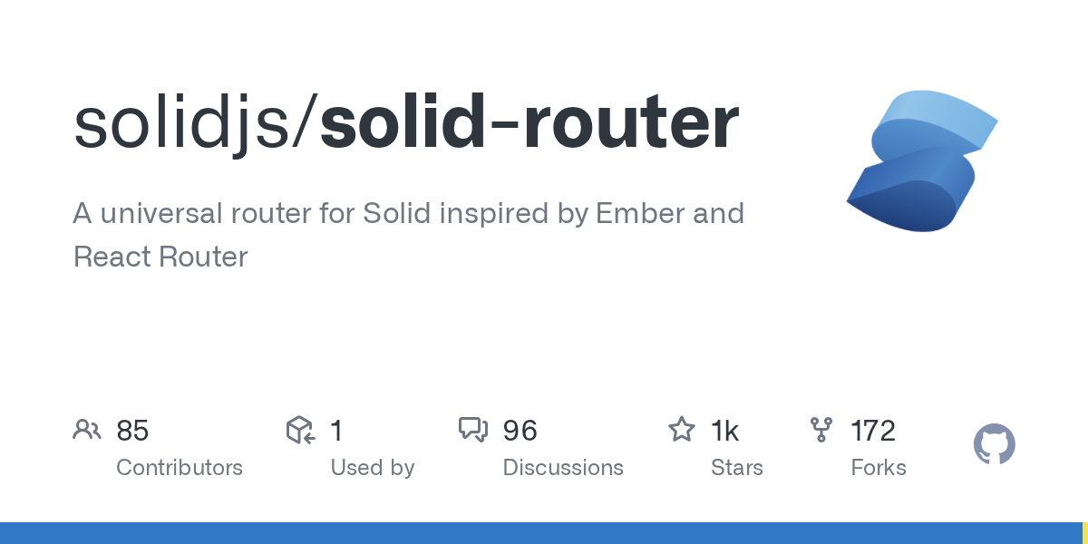 GitHub - solidjs/solid-router: A universal router for Solid inspire...