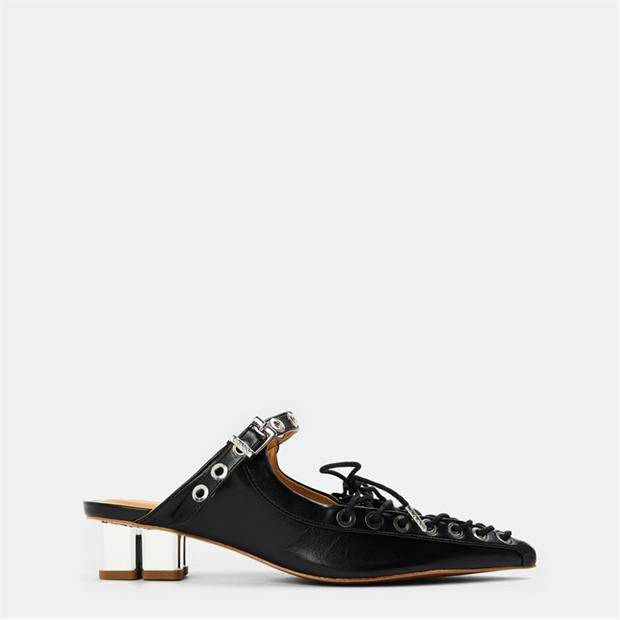 GANNI: GANNI Women's Lace Heel Heeled Mules