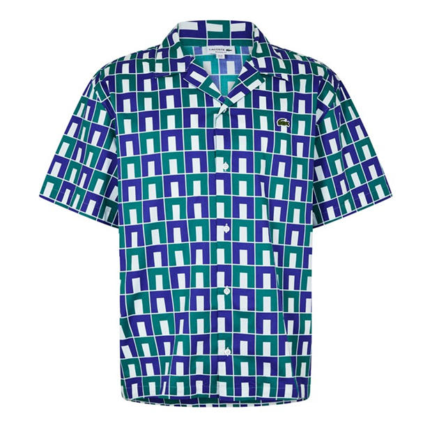 Lacoste: Lacoste Short Sleeved Monogram Print Shirt