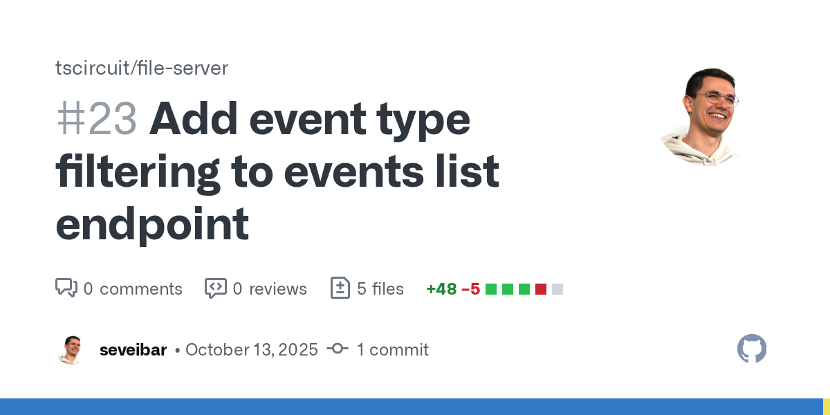 Add event type filtering to events list endpoint by seveibar · Pul...