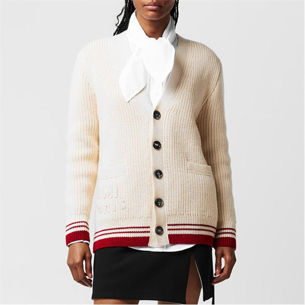 AMI PARIS: AMI PARIS Striped Rib Cardigan