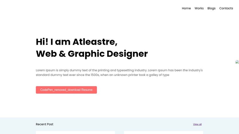 Simple portfolio website