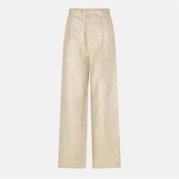GUCCI: GUCCI Women's Leather Wide Leg Trousers