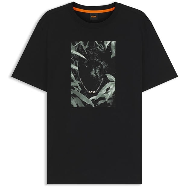 Boss: Boss Mens BOSS ORANGE Animal Short Sleeve Graphic T-Shirt
