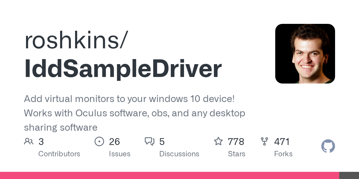 GitHub - roshkins/IddSampleDriver: Add virtual monitors to your win...