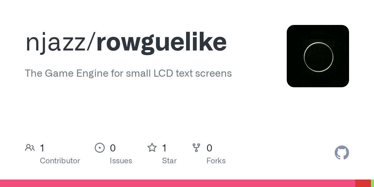 GitHub - njazz/rowguelike: The Game Engine for small LCD text screens