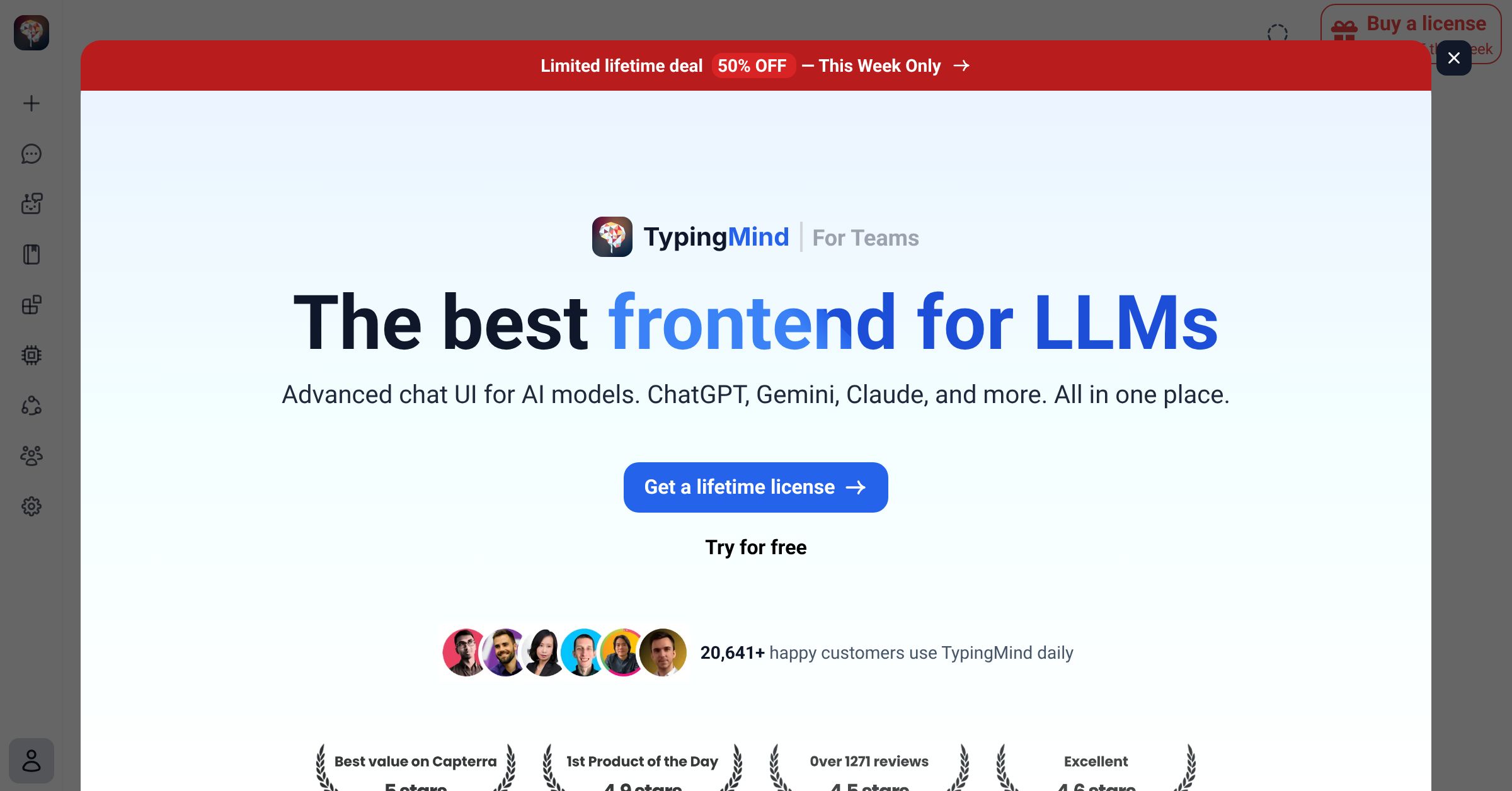 TypingMind — LLM Frontend Chat UI for AI models