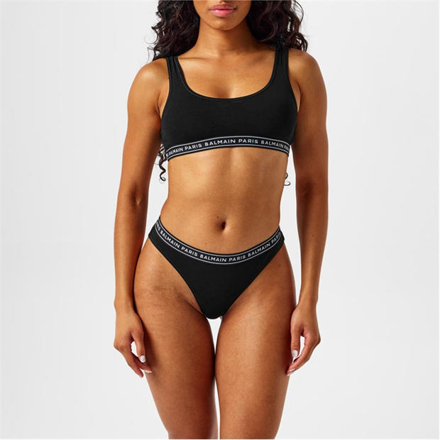 BALMAIN: BALMAIN Paris Logo Bralette