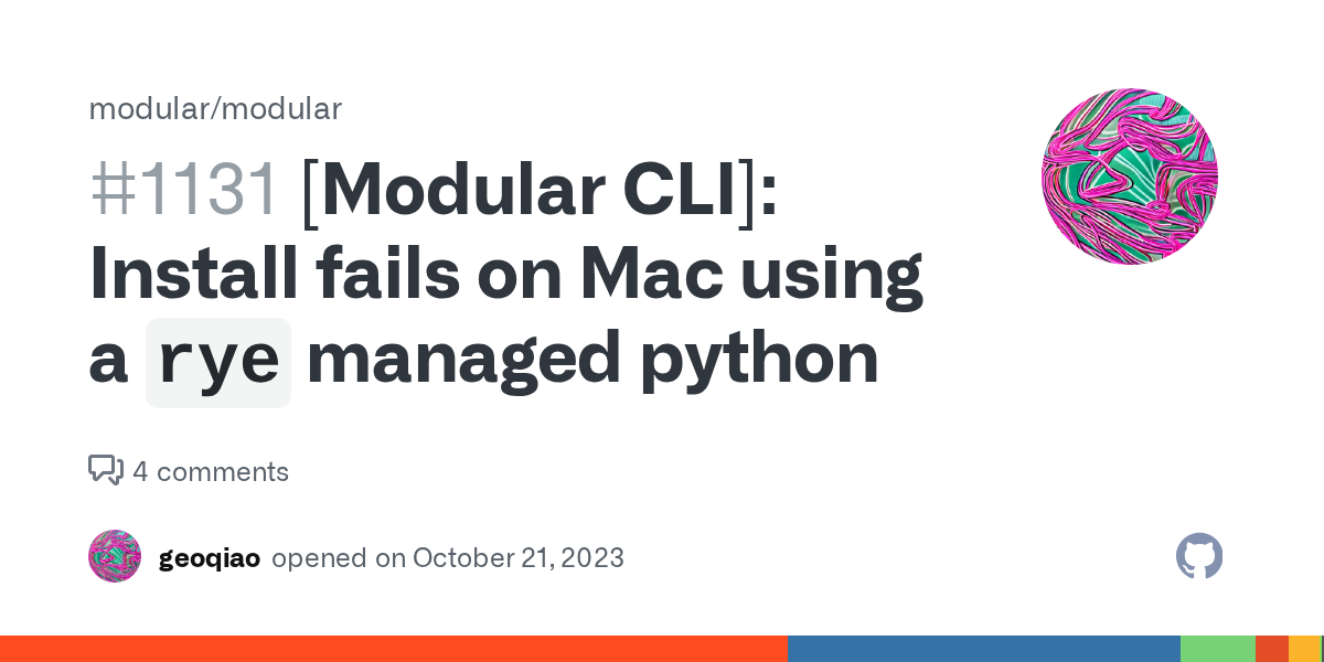 [Modular CLI]: Install fails on Mac with M1 Pro CPU · Issue #1131 ·...