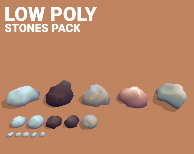Low Poly stones by godgoldfear