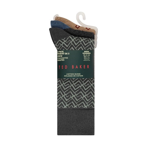Ted Baker: Ted Baker Men's Formal Ribbed Cuff Crew Socks